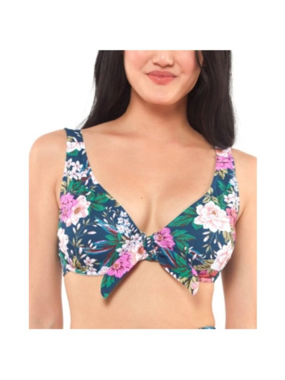 Jessica Simpson Women Tie Front Underwire D-Bra Swimsuit